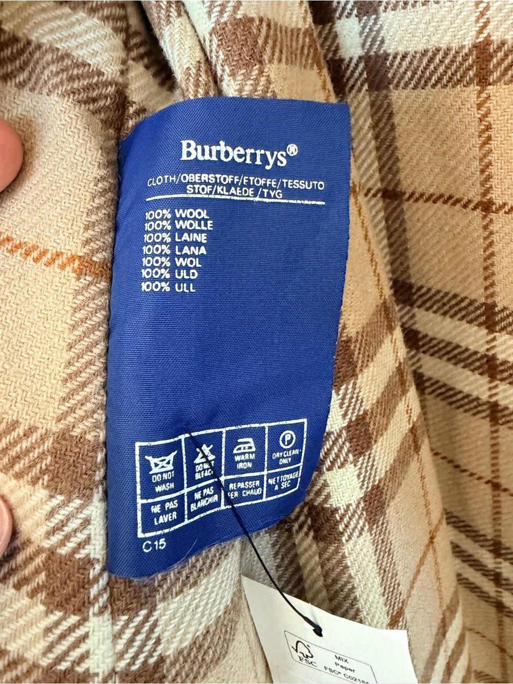 Burberry classic vintage wool trench coat M - Picture 7 of 7